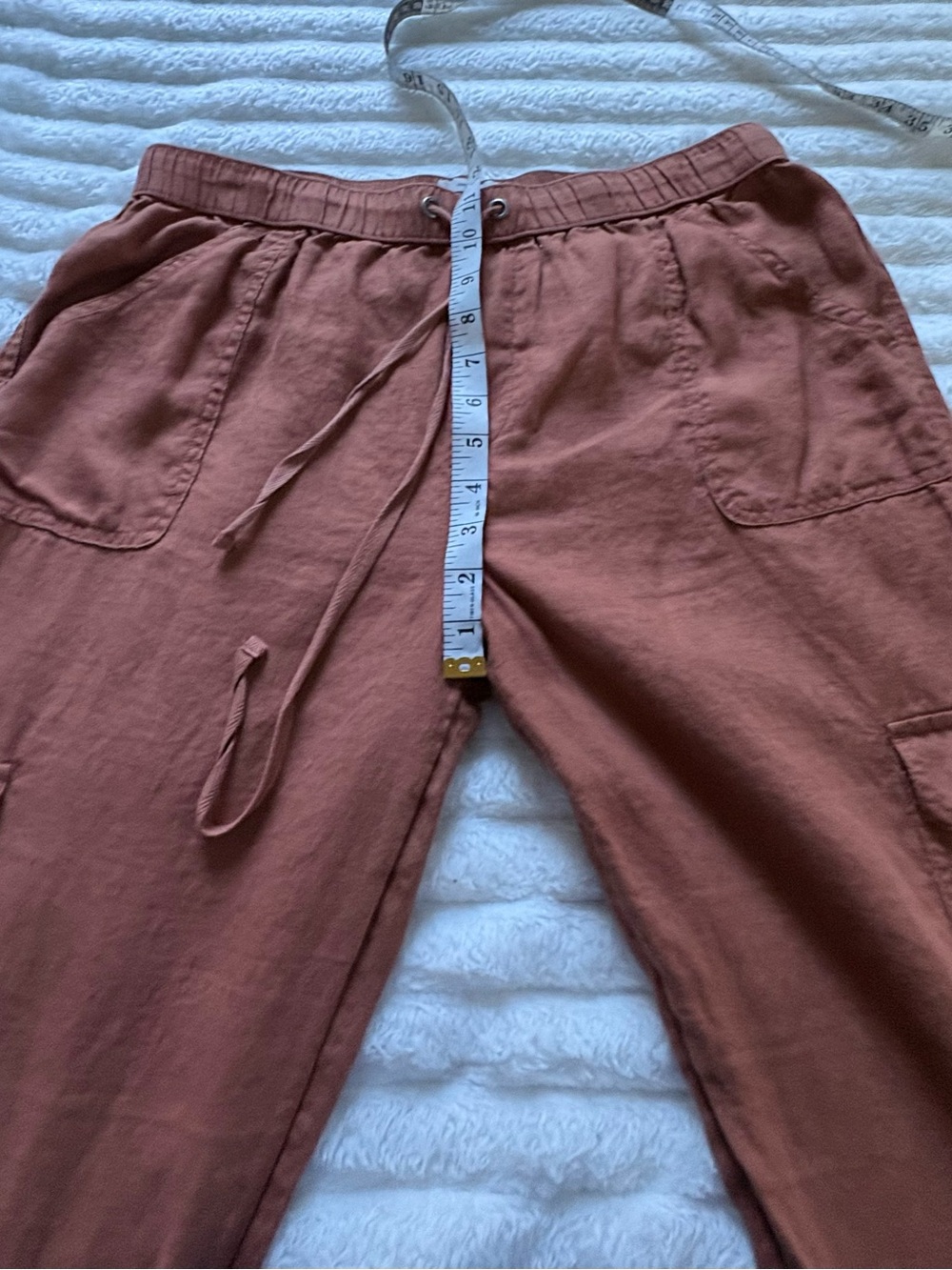 Nicole Miller New York 100% Linen Cargo Jogger Pants - Picture 6 of 8